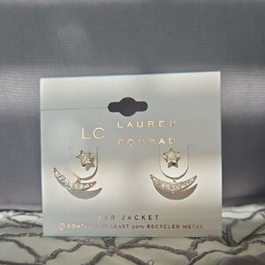 LC Lauren Conrad Star and Moon Earrings - Silver